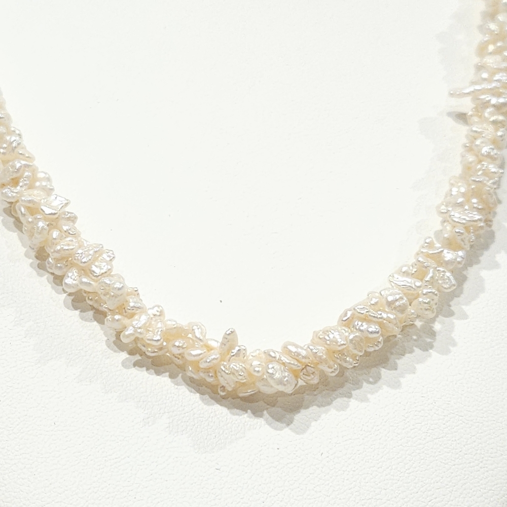 Vintage Pearl Necklace Genuine Freshwater Pearl 30" Beaded Multistrand Cream - Picture 9 of 16